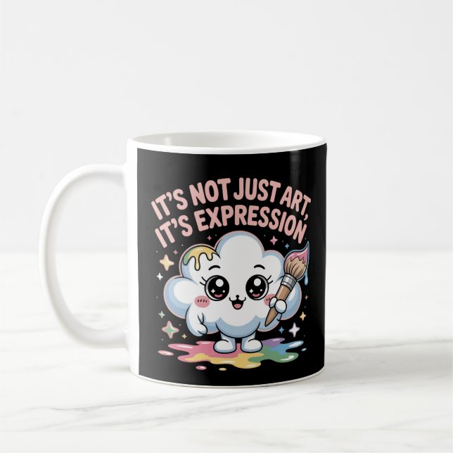 It’s Not Just Art, It’s Expression Kawaii Cloud Kaffemugg (Vänster)