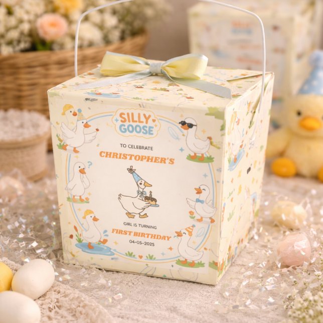 It’s ONE Silly Goose Retro 1st Birthday Fun Modern Presentaskar (It’s ONE Silly Goose Retro 1st Birthday Fun Modern Favor Boxes
)