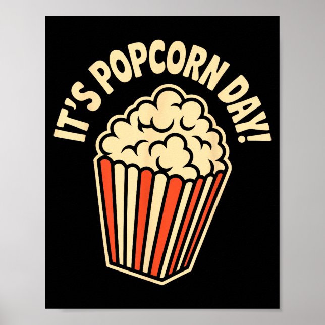It’s Pcorn Day Theater Cozy Snack Food Movie Night Poster (Framsidan)