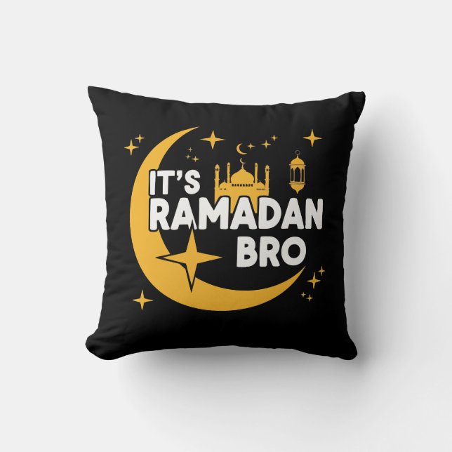 It’s Ramadan Bro Happy Fasting Islamic Crescent  Kudde (Framsida)