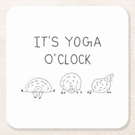 It’s Yoga O’Clock Sheep Underlägg Papper Kvadrat