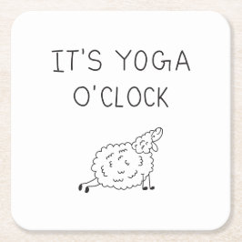 It’s Yoga O’Clock Sheep Underlägg Papper Kvadrat