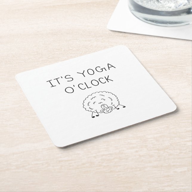 It’s Yoga O’Clock Sheep Underlägg Papper Kvadrat (Vinklad)