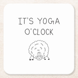 It’s Yoga O’Clock Sheep Underlägg Papper Kvadrat