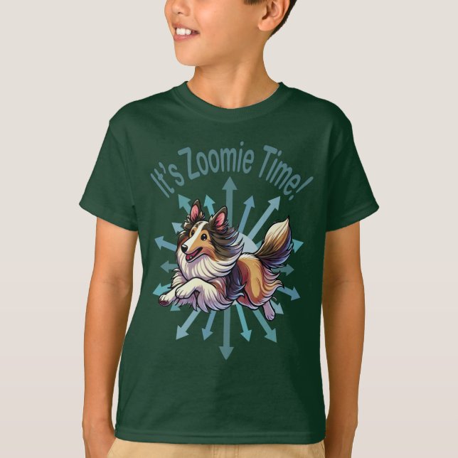 It’s Zoomie Time Collie T Shirt (Framsida)