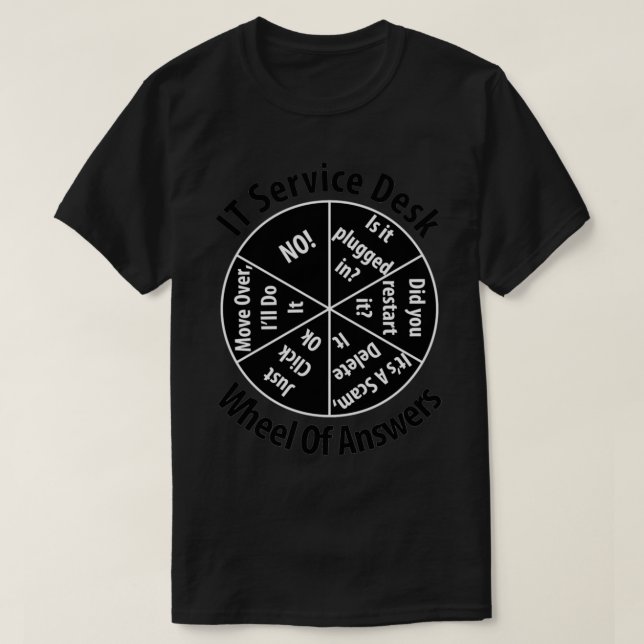 IT Service Desk Wheel of Response Information Tech T Shirt (Design framsida)
