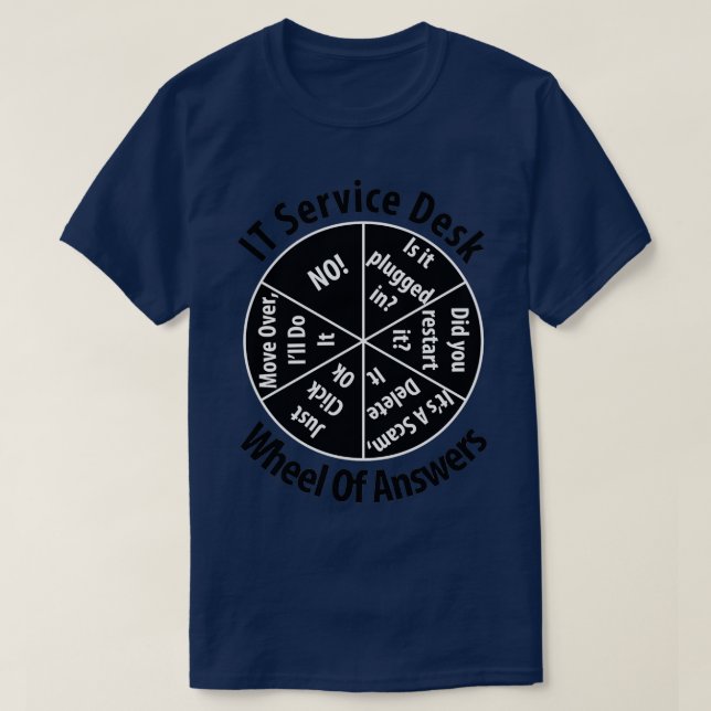 IT Service Desk Wheel of Response Information Tech T Shirt (Design framsida)