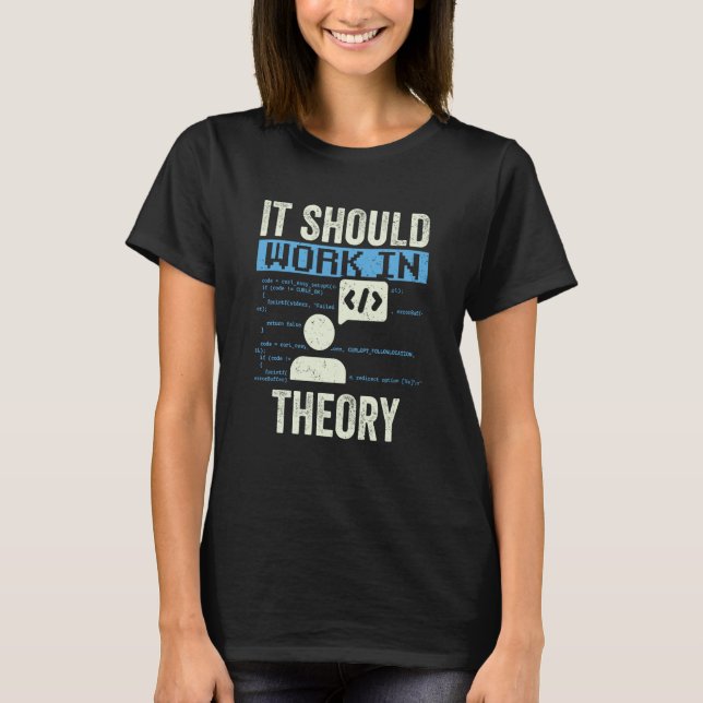 It Should Work In Theory Coding Code Programmer Co T Shirt (Framsida)