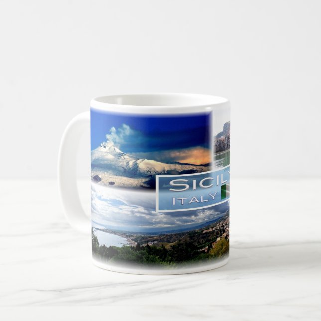 IT Sicilien - Etna Volcano - Cefalu' - Taormina - Kaffemugg (Framsida vänster)