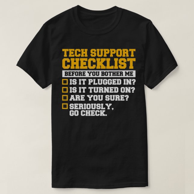 IT Specialist Tech Support Che T Shirt (Design framsida)