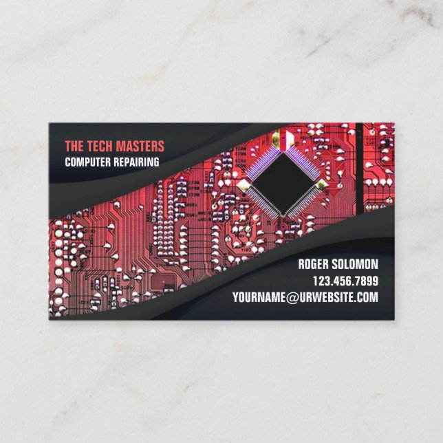 IT Support Services Business Card Template Visitkort (Framsida)