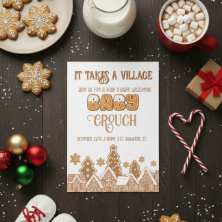 "it takes a village" baby shower invitation  inbjudningar