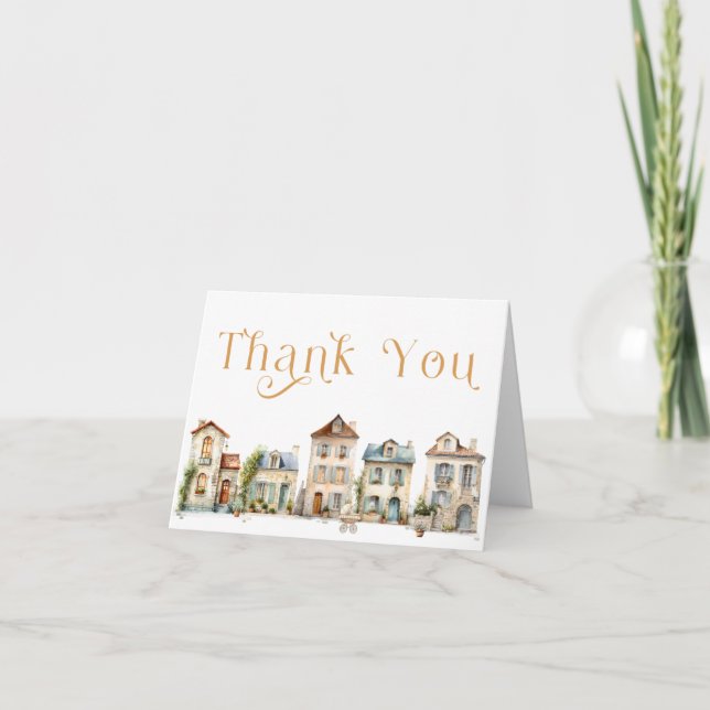It Takes a Village Baby Shower Thank You Card Tack Kort (Framsida)
