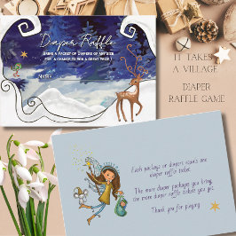 It Takes a Village Diaper Raffle Ticket Ice Blue Tilläggskort