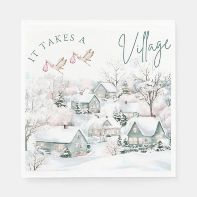 it takes a village napkins pappersservett (Framsidan)
