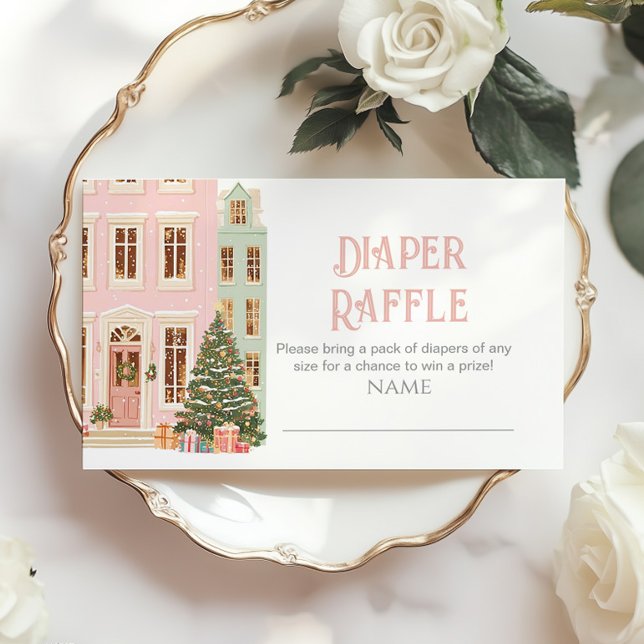 It takes a Village Pink Houses Diaper raffle Tilläggskort (Skapare uppladdad)