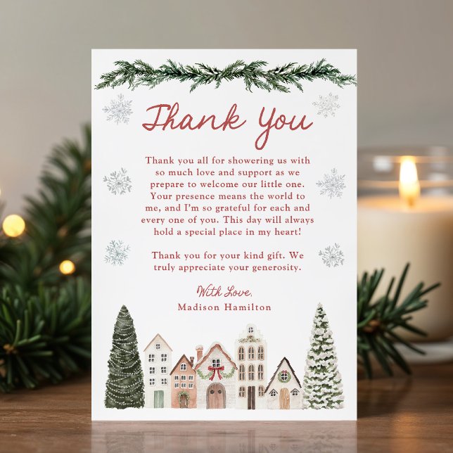 It Takes a Village Snowflake Winter Baby Shower Tack Kort (Skapare uppladdad)