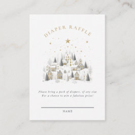 It Takes A Village Snowy Whimsical Baby Shower Tilläggskort