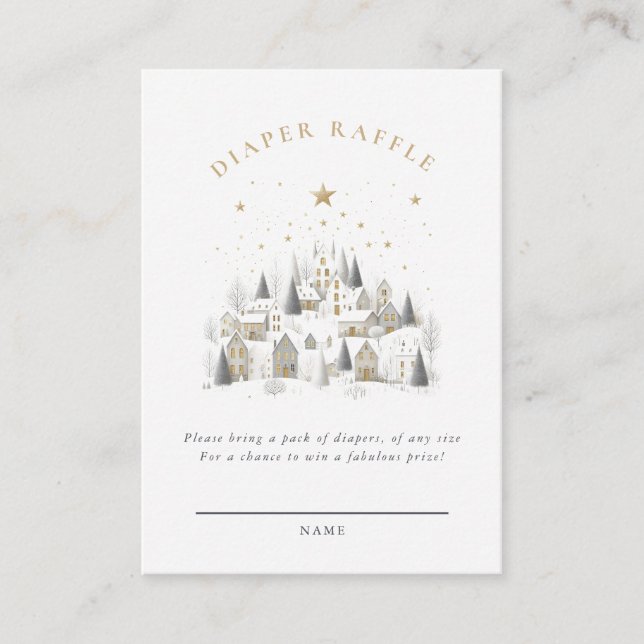 It Takes A Village Snowy Whimsical Baby Shower  Tilläggskort (Framsida)