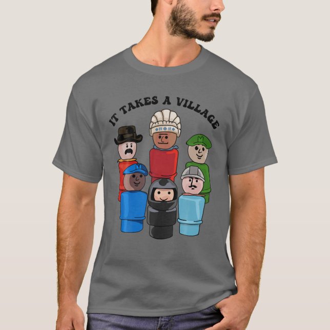 It Takes A Village T Shirt (Framsida)