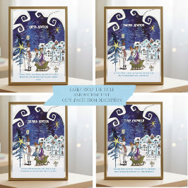 It Takes a Village Universal Sign Blue TEMPLATE Inbjudningar