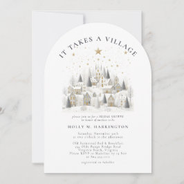 It Takes a Village Winter Baby Shower Inbjudningar