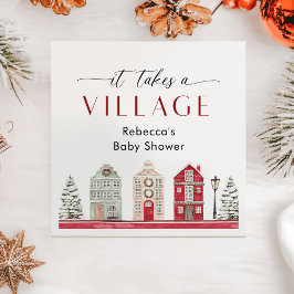 It Takes a Village Winter Christmas Baby Shower Pappersservett