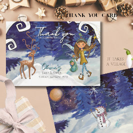 It Takes a Village Winter Fairy Baby Girl Tack Kort