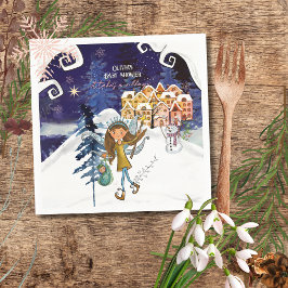 It Takes a Village Winter Fairy Girl Baby Shower Pappersservett
