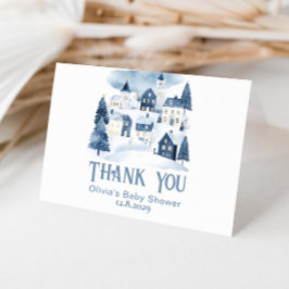 It Takes a Village Winter Snow Baby Shower Tack Kort