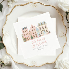 It Takes a Village Winter Whimsical Baby Shower Pappersservett
