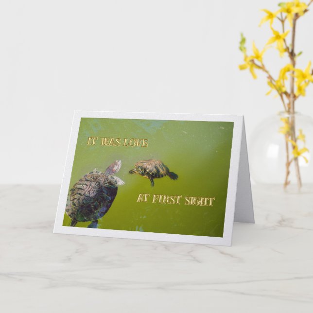 It Was Love At First Sight /Happy Anniversary Kort (Gul blomma)