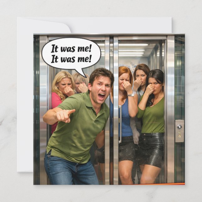 It was me funny elevator fart humour flat (Framsida)