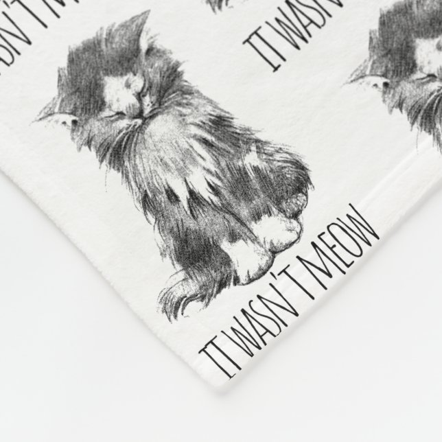 It Wasn't Meow Cute Fluffy Kitten Fleecefilt (Hörn)