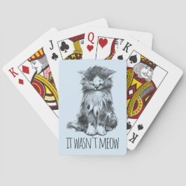 It Wasn't Meow Cute Fluffy Kitten Light Blue Casinokort