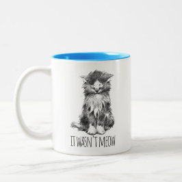 It Wasn't Meow Cute Fluffy Kitten Två-Tonad Mugg