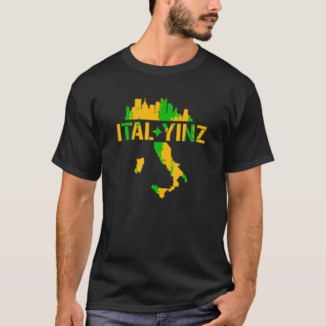 Ital Yinz Italienska Pittsburgher T Shirt (Framsida)