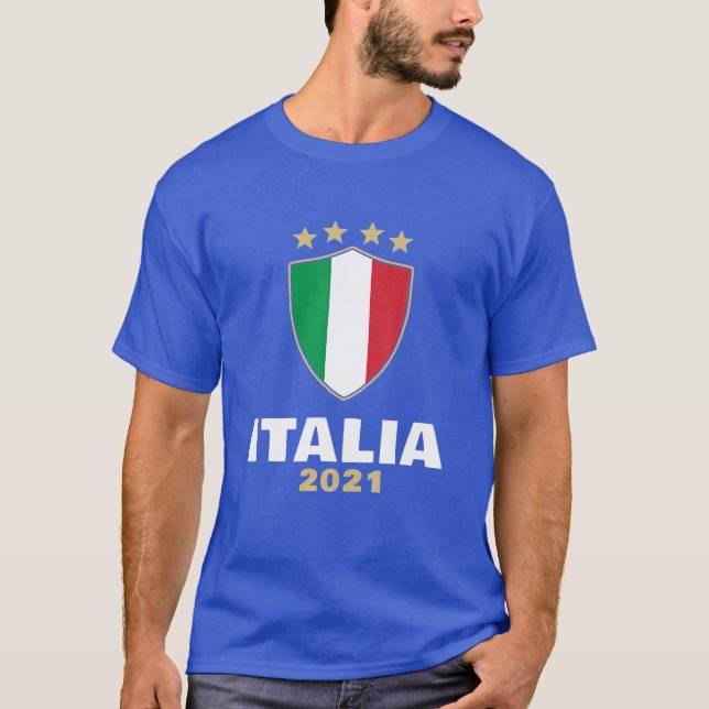 Italia 2021 Football Fläkt Jersey Italien T Shirt (Framsida)