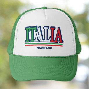 Italia 3-D Type Italia Flagga Personlig Keps