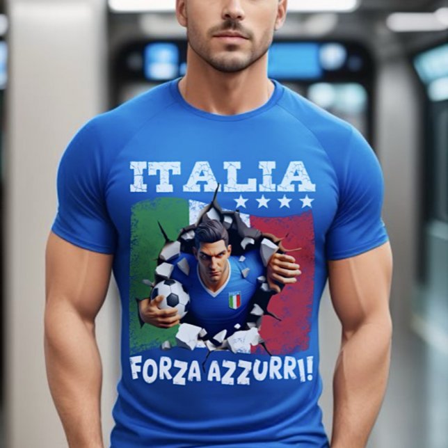Italia 3D Forza Azzurri T Shirt (Skapare uppladdad)