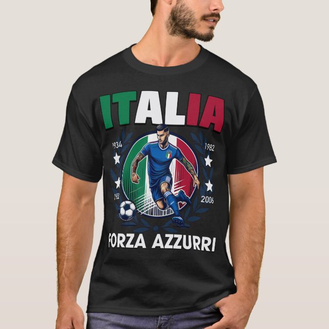 Italia 4 Star Campioni del Mondo T Shirt (Framsida)
