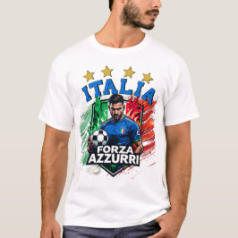 Italia 4 Star Ocer Forza Azzurri T Shirt