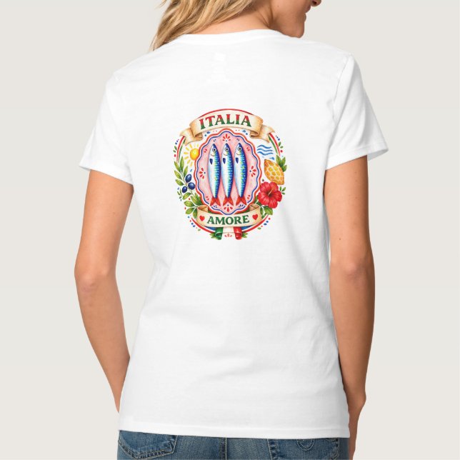 Italia Amore Sardiner Grafisk T-shirt (Baksida)