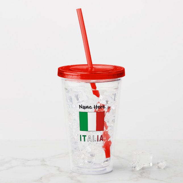 Italia Bandeira Italiana Personlig Take Away Mugg (Framsida Ice)