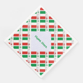 Italia Bandiera Italiana Tiled Grönt Personlig Pappersservett