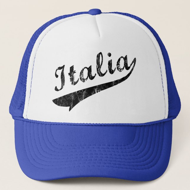 Italia Baseball Logotyp Retro Truckerhatt Keps (Framsida)