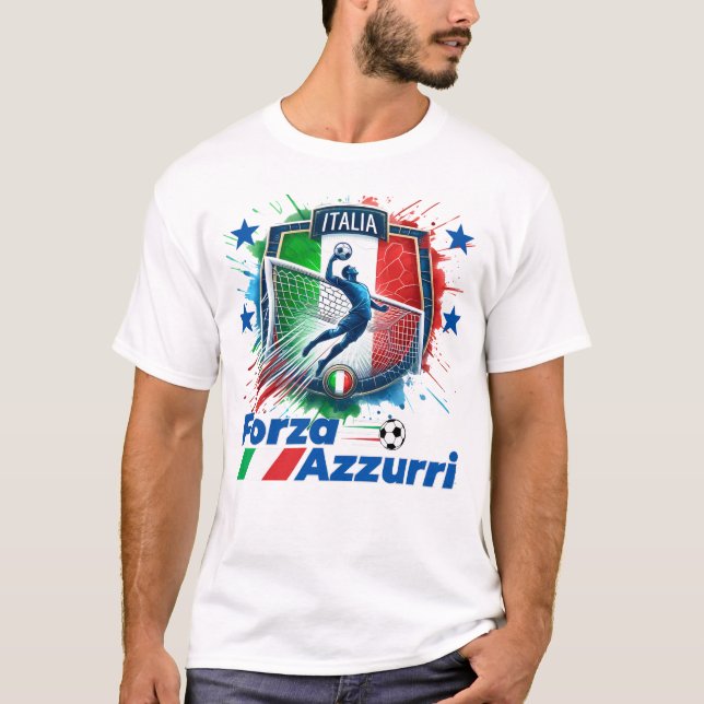 Italia Calcio 4 Stelle T Shirt (Framsida)
