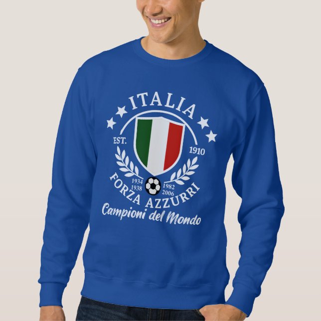 Italia Calcio 4 Stelle T-Shirt Lång Ärmad Tröja (Framsida)