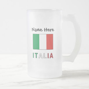 Italia e Bandiera Italiana con il Tuo Nome Frostat Ölglas
