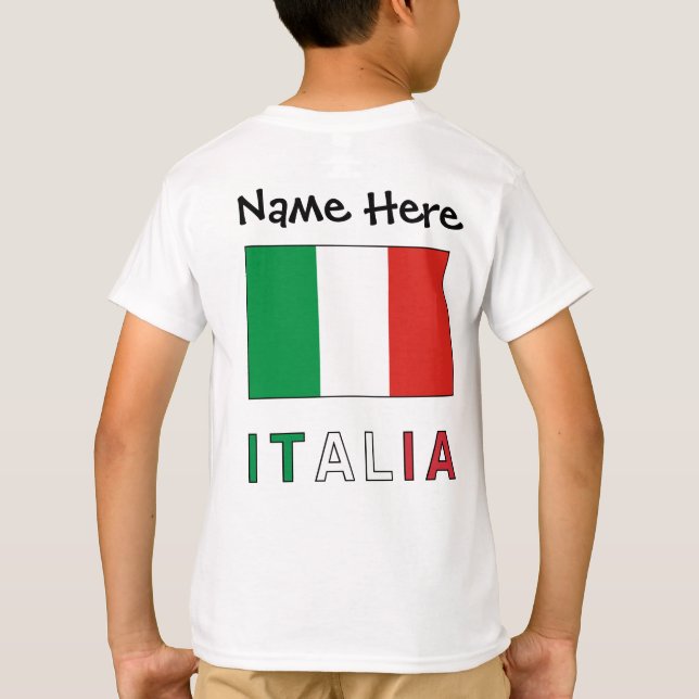 Italia e Bandiera Italiana con il Tuo Nome T Shirt (Baksida)